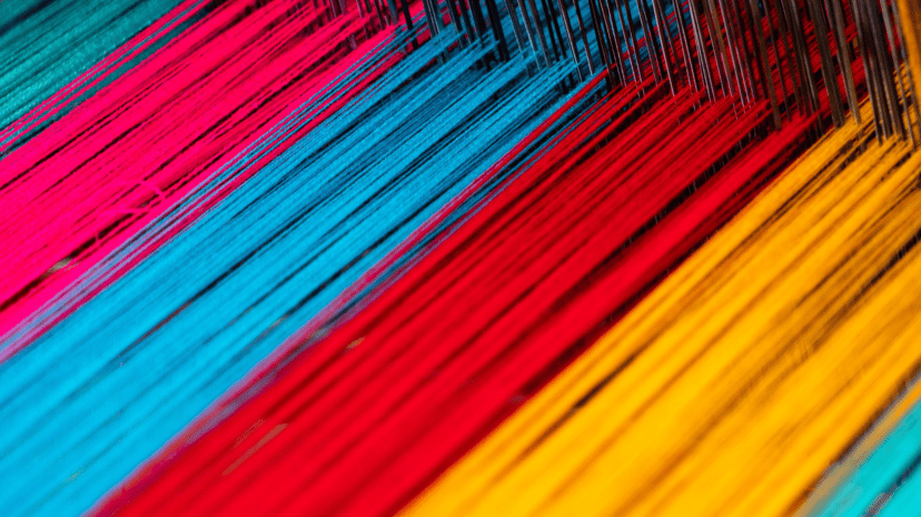 bright threads in a loom